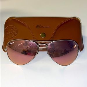Ray Ban Aviator Silver Flash Lenses Sunglasses